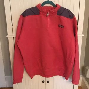 Vineyard Vines quarter zip pullover large coral